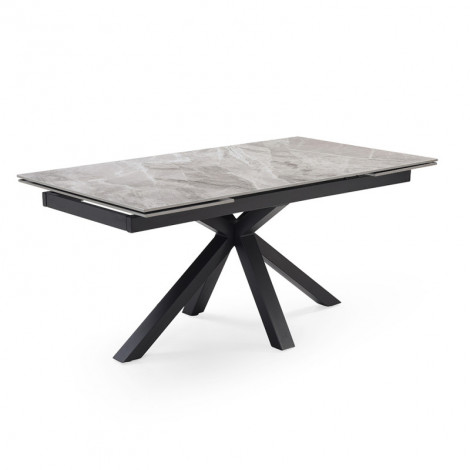 Table extensible 180/260 cm céramique marbré laqué pied croix - DAKOTA 04|Table|Meuble et moi