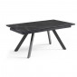 Table extensible 180/260 cm céramique noir marbré pieds inclinés - INDIANA 08|Table|Meuble et moi