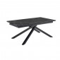 Table extensible 180/260 cm céramique noir marbré pied torsadé - INDIANA 05|Table|Meuble et moi