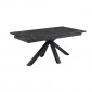 Table extensible 180/260 cm céramique noir marbré pied croix - INDIANA 04|Table|Meuble et moi