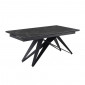 Table extensible 180/260 cm céramique noir marbré pied géométrique - INDIANA 03|Table|Meuble et moi
