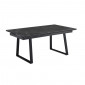 Table extensible 180/260 cm céramique noir marbré pieds luge - INDIANA 02|Table|Meuble et moi