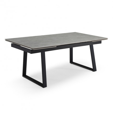 Table extensible 180/260 cm céramique gris marbré pieds luge - ARIZONA 02|Table|Meuble et moi