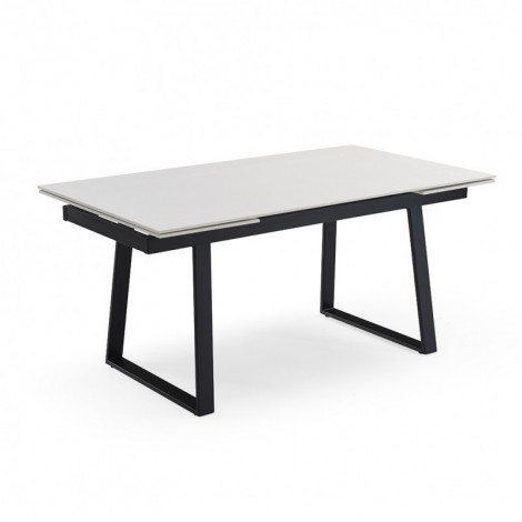 Table extensible 160/240 cm céramique blanc pieds luge - OREGON 02|Table|Meuble et moi