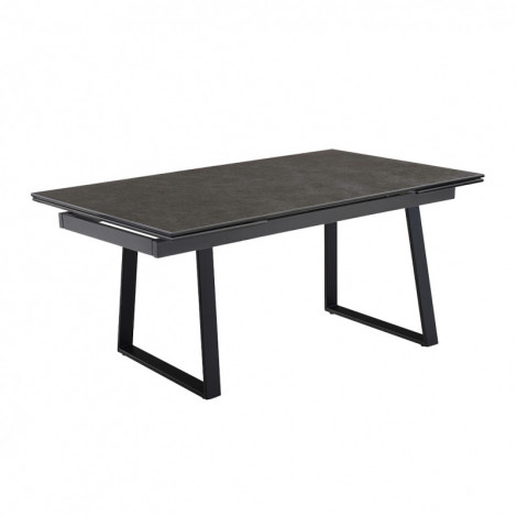 Table extensible 160/240 cm céramique gris foncé pied luge - UTAH 02|Table|Meuble et moi