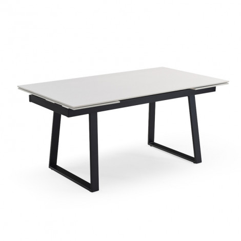 Table extensible 180/260 cm céramique blanc pieds luge - OREGON 02|Table|Meuble et moi