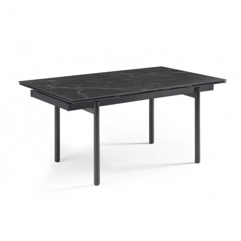 Table extensible 160/240 cm céramique noir marbré pieds droits - INDIANA 09|Table|Meuble et moi