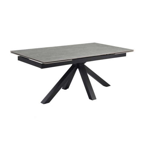 Table extensible 160/240 cm céramique gris marbré pied croix - ARIZONA 04|Table|Meuble et moi