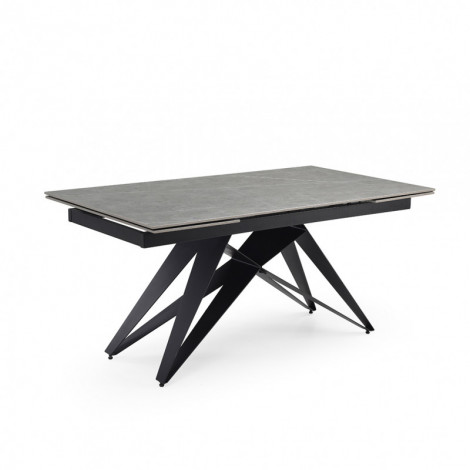 Table extensible 160/240 cm céramique gris marbré pied géométrique - ARIZONA 03|Table|Meuble et moi