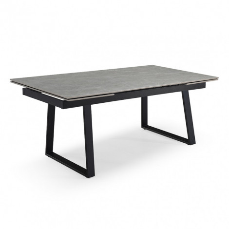 Table extensible 160/240 cm céramique gris marbré pied luge - ARIZONA 02|Table|Meuble et moi