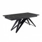 Table extensible 160/240 cm céramique noir marbré pied géométrique - INDIANA 03|Table|Meuble et moi