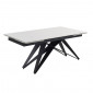 Table extensible 180/260 cm céramique blanc pied géométrique - OREGON 03|Table|Meuble et moi