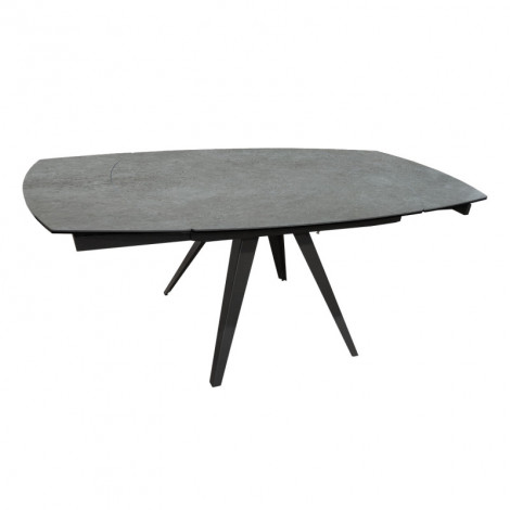 Table extensible ovale 120/180 cm céramique gris béton - ADELPHIA 2|Table|Meuble et moi