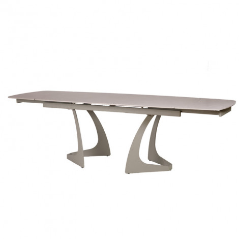 Table extensible 180 à 260 cm en céramique gris pieds taupe - VALMONT|Table|Meuble et moi
