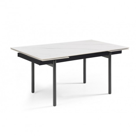 Table extensible 160/240 cm céramique blanc marbré pieds droits - NEVADA 09|Table|Meuble et moi