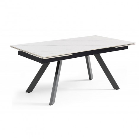 Table extensible 160/240 cm céramique blanc marbré pieds inclinés - NEVADA 08|Table|Meuble et moi