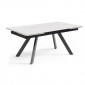 Table extensible 160/240 cm céramique blanc marbré pieds inclinés - NEVADA 08|Table|Meuble et moi