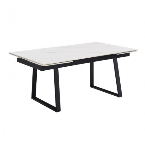 Table extensible 160/240 cm céramique blanc marbré pied luge - NEVADA 02|Table|Meuble et moi