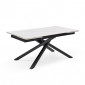 Table extensible 160/240 cm céramique blanc marbré pied torsadé - NEVADA 05|Table|Meuble et moi