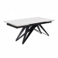 Table extensible 160/240 cm céramique blanc marbré pied géométrique - NEVADA 03|Table|Meuble et moi
