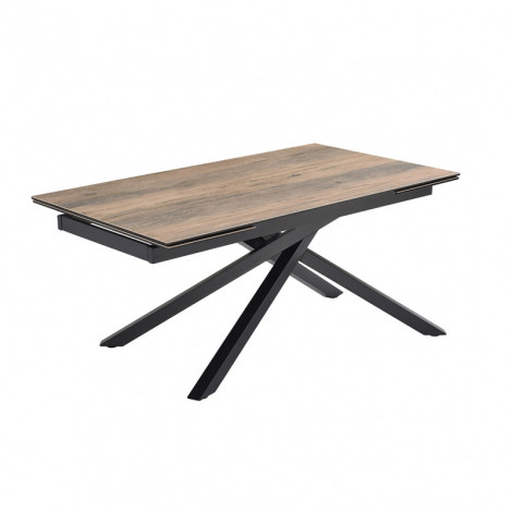 Table extensible 160/240 cm céramique effet bois pied torsadé - TEXAS 05|Table|Meuble et moi