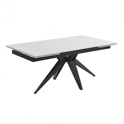 Table extensible 180 à 260 cm céramique blanc pied étoile - OREGON 06|Table|Meuble et moi