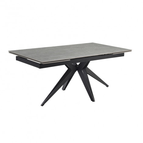 Table extensible 180/260 cm céramique gris marbré pied étoile - ARIZONA 06|Table|Meuble et moi