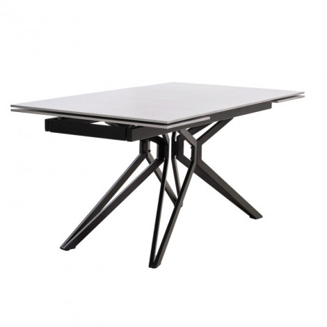 Table extensible 160/240 cm céramique gris clair pieds évasés - HOLMES|Table|Meuble et moi