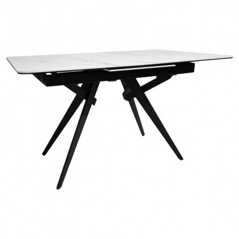 Table de repas extensible 130/170 cm céramique blanc marbré - LAUREL|Table|Meuble et moi