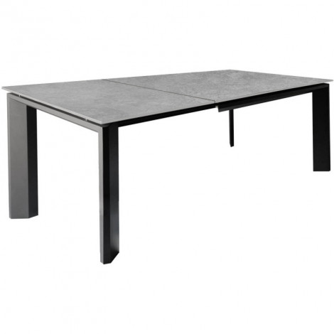 Table extensible 140/200 cm en céramique gris clair béton - MATRIX 2|Table|Meuble et moi