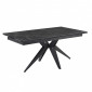 Table extensible 160/240 cm céramique noir marbré pied étoile - INDIANA 06|Table|Meuble et moi