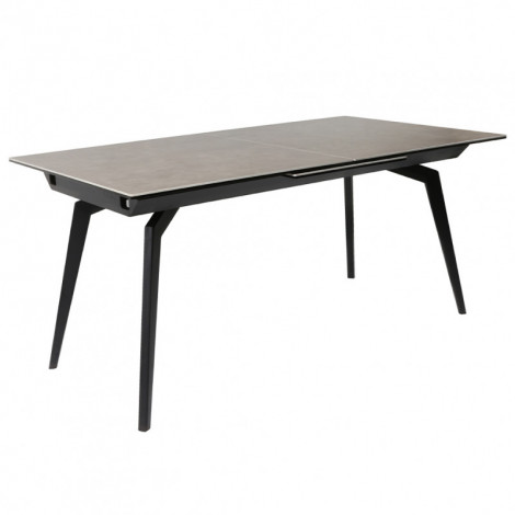 Table extensible céramique gris 160/210 cm et métal noir - CAMILIA|Table|Meuble et moi