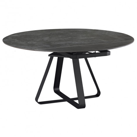 Table extensible D. 150 cm céramique gris anthracite et métal - SKYE|Table|Meuble et moi