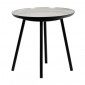 Table d'appoint ronde plateau émaillé gris et métal noir - LAK 0504|Table|Meuble et moi