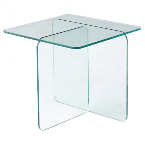 Table d'appoint carrée design moderne verre trempé transparent - ICE|Table|Meuble et moi