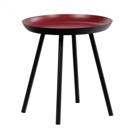 Table d'appoint ronde D. 38 cm métal rouge et pieds noirs - LAK 8969|Table|Meuble et moi