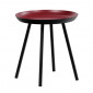 Table d'appoint ronde D. 38 cm métal rouge et pieds noirs - LAK 8969|Table|Meuble et moi