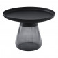 Table d'appoint H. 42 cm verre trempé noir fumé et métal noir - SHURI|Table|Meuble et moi