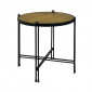Table d'appoint en métal noir avec plateau rond et doré - ORO 8806|Table|Meuble et moi