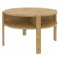 Table d'appoint ronde D. 74 cm rangements décor bois rustique - ROZALY|Table|Meuble et moi