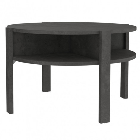 Table d'appoint ronde D. 74 cm décor béton gris anthracite - ROZALY|Table|Meuble et moi