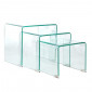 Set de 3 tables gigognes d'appoint en verre trempé H. 36 cm - ICE|Table|Meuble et moi