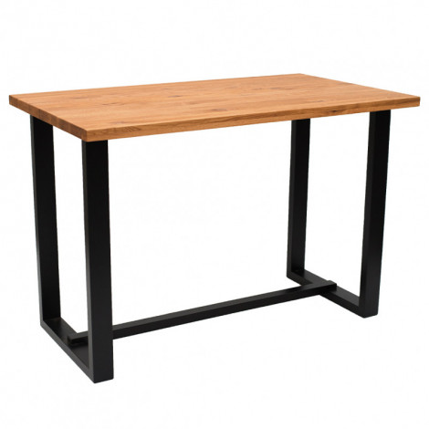 Table de bar avec plateau en chêne massif et piètement en bois - LAO|Table|Meuble et moi