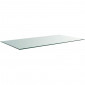 Plateau rectangulaire 100x80 en verre trempé transparent|Table|Meuble et moi