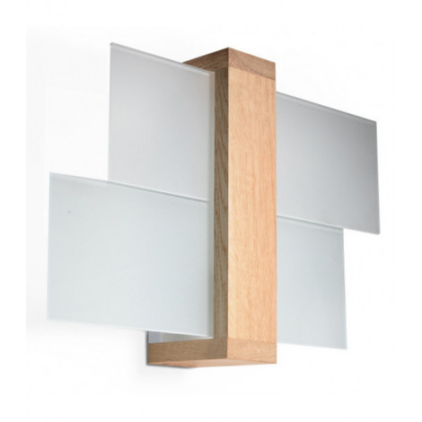 Applique murale FENIKS bois/verre bois naturel 1 ampoule|Appliques murales|Luminaire Center