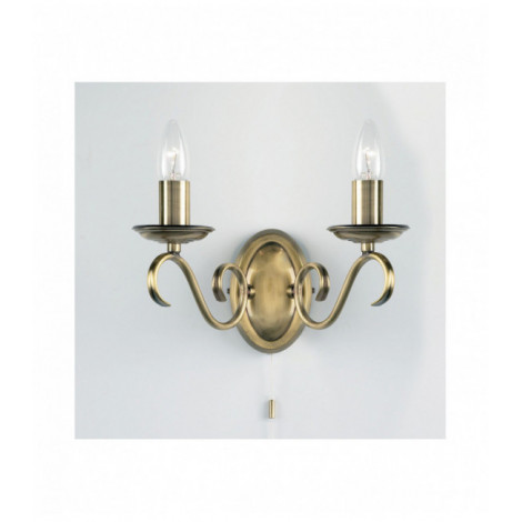 Applique Bernice, laiton antique, 2 ampoules|Appliques murales|Luminaire Center