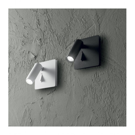 Applique avec liseuse Lite Métal blanc 1 ampoule 8,5cm|Appliques murales|Luminaire Center