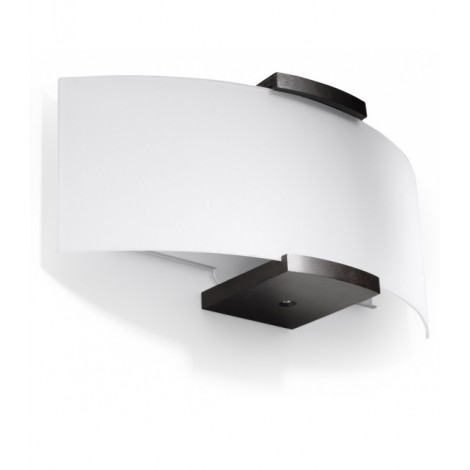 Applique murale EMILIO bois/verre blanc/wenge 2 ampoules|Appliques murales|Luminaire Center