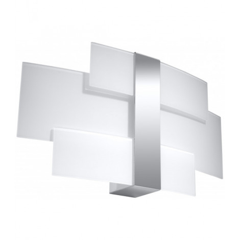 Applique murale CELIA acier inoxydable/verre chrome/blanc 2 ampoules|Appliques murales|Luminaire Center