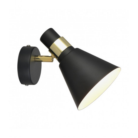 Applique murale industrielle et rétro Biagio Noir mat, doré en métal|Appliques murales|Luminaire Center